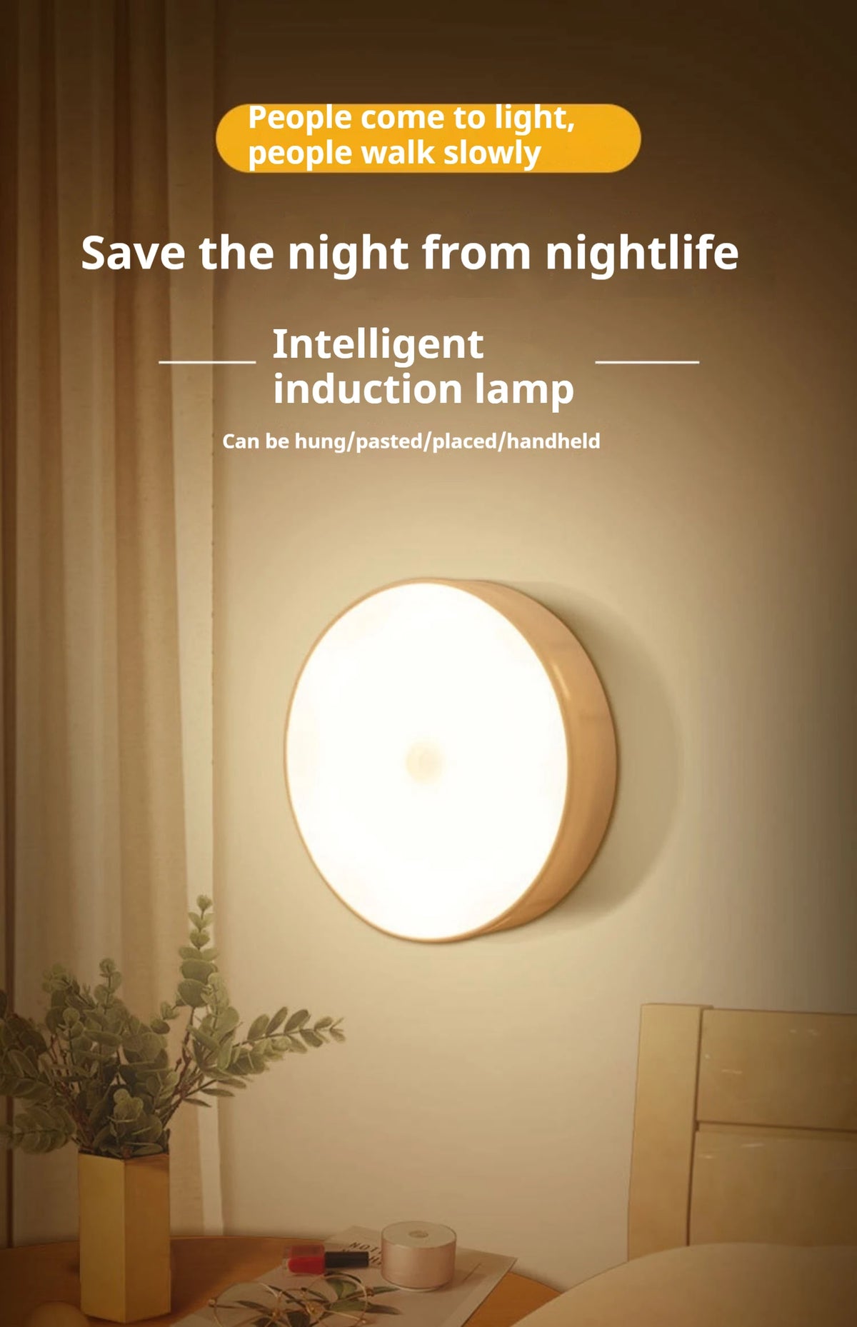 Motion Sensor Night Light - Wireless Rechargeable LED for Home